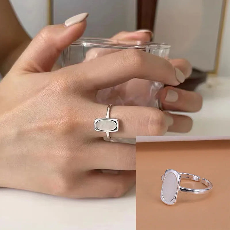 VENTFILLE 925 Sterling Silver Geometric Multilayer Round Bead Ring Female Fashion Punk Temperament Prevent Allergy Charm Jewelry