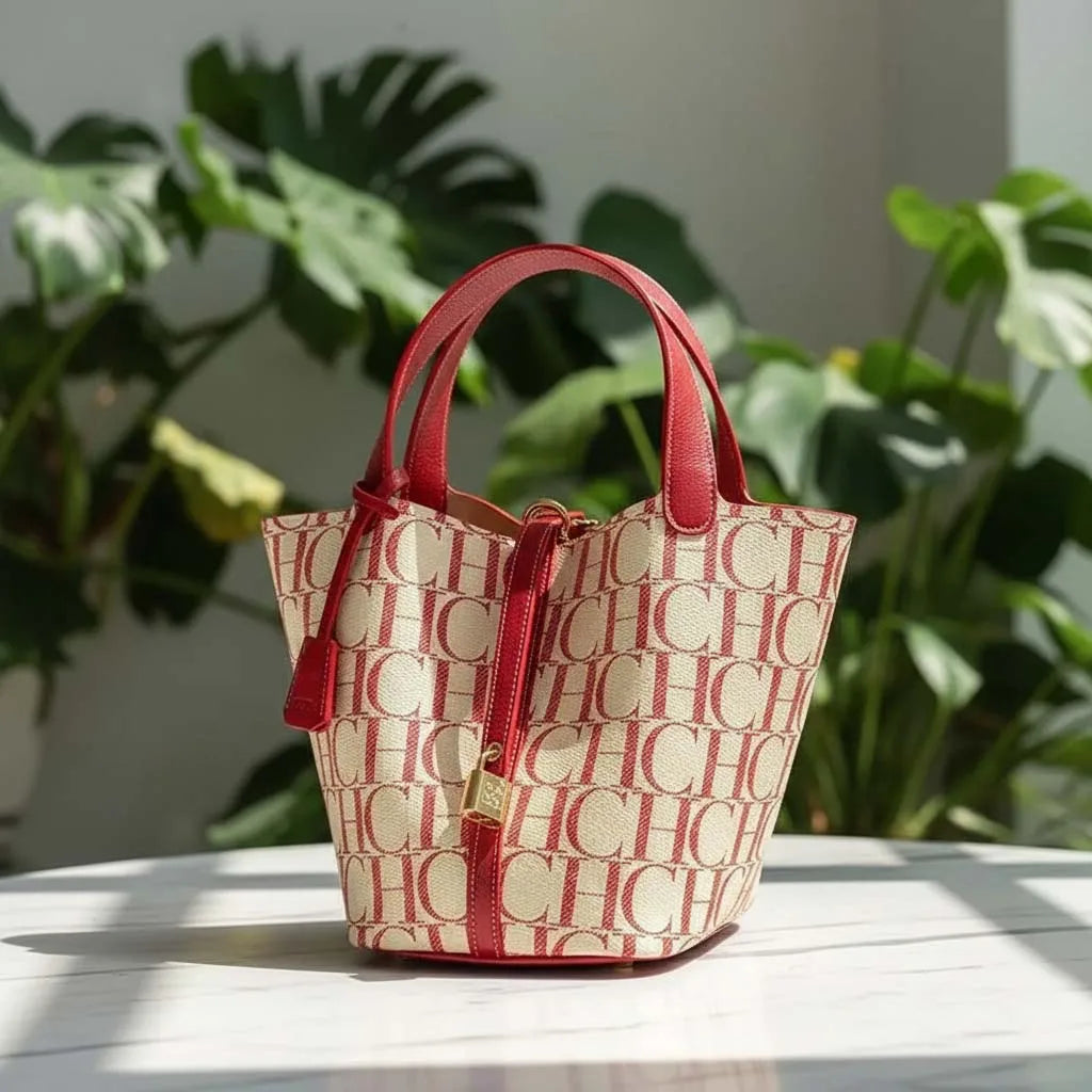 CH Large Capacity Commuter Travel Handbag Luxury Brand Fashion Texture Letter Printed Women's Shoulder Bag