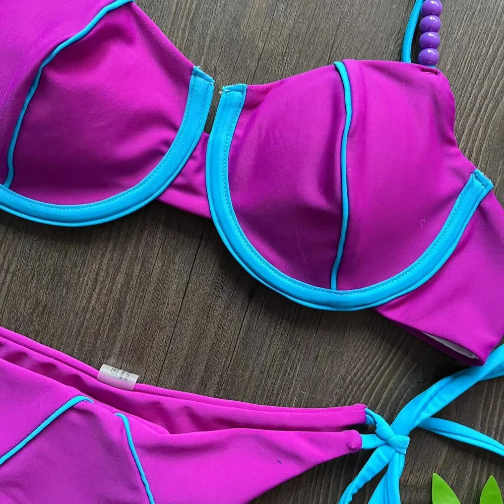 RUOTONGSEPT New Sexy Push up Bikini Set Swimsuit Women's low-waist Swimwear For Female Two Piece Beachwear 2023 Bathing Suit