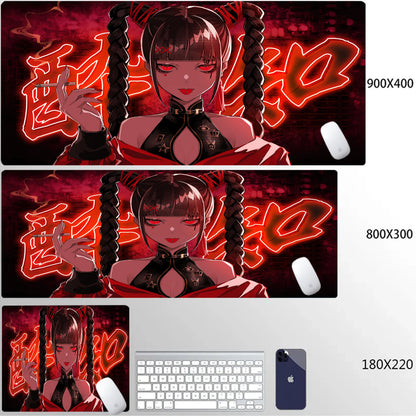 Japanese Girls Samurai Mouse Mat XL Aesthetics Mouse Pad Gaming Laptop Table Mat Office accessories Pc Cabinet Non-slip Carpet