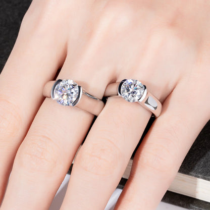 Carnica Luxury 925 Sterling Silver 2CT Real Moissanite Ring for Women GRA Simple Diamond Wedding Jewelry Gift Brilliant Hot New
