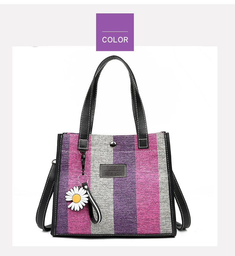 Fashion Messenger Bags For Women Shoulder Ladies Designer Handbag Solid Large Capacity Casual Canvas Shoulder Female Bag