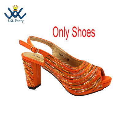 2023 Classics Peep Toe Lemon Green Color Hot Sale Sandals High Quality Women Shoes and Bag Set with Platform for Brithday Party