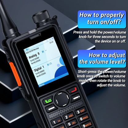 AIRITON AI-881 DMR Walkie Talkie IP67 Waterproof 10W High Power Dual Time Slot Large Color Screen New AR-880 VOX Two Way Radio