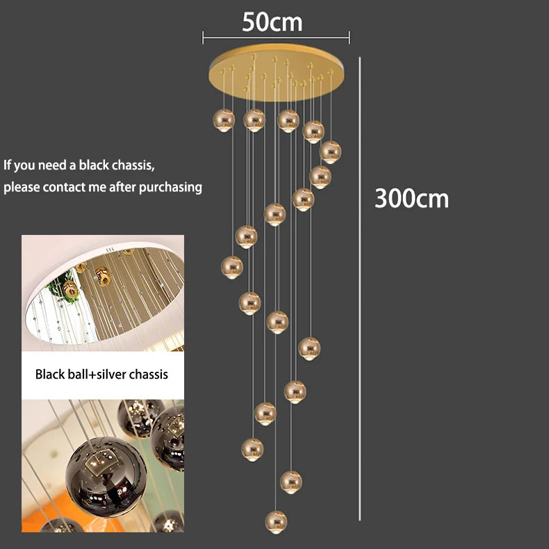 Modern Home Decor LED Lights Pendant Light Lamps for Staircase Chandeliers for Living Room Hanging Light Indoor Lighting