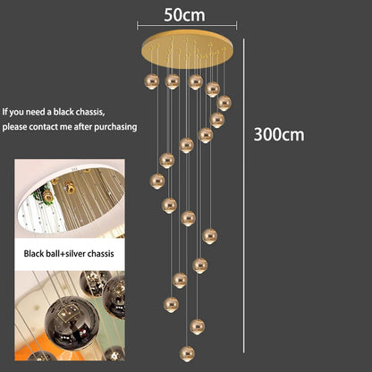 Modern Home Decor LED Lights Pendant Light Lamps for Staircase Chandeliers for Living Room Hanging Light Indoor Lighting