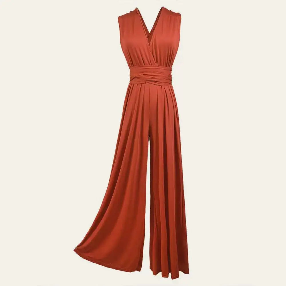 Elegant Palazzo Jumpsuit for Bridesmaids Multiway Convertible Jumpsuit Formal Multi Wrap Wedding Dress Cocktail Floor Jumpsuits
