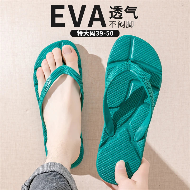 Summer Men's Flip Flops Plus Size 49 50 Soft Comfort Breathable Slippers Non-Slip House Outdoor Beach Slides Massage Flip Flops