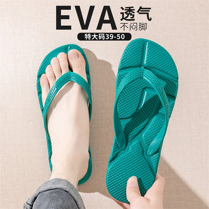 Summer Men's Flip Flops Plus Size 49 50 Soft Comfort Breathable Slippers Non-Slip House Outdoor Beach Slides Massage Flip Flops