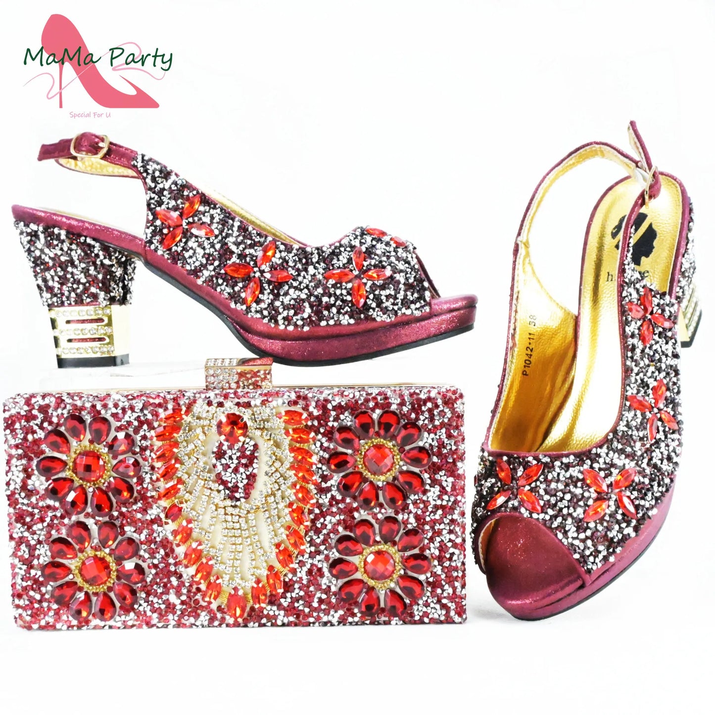 2025 Fashion Style Nigerian Ladies Lovely Shoes and Bag to Match Set in Gold Color Specials Pumps for Dress