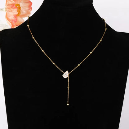1/2/3CT Moissanite Pendant Necklace for Woman Pear Cut Waterdrop S925 Silver Y-Style Single Diamond Necklace Gift Fine Jewelry