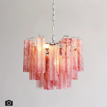 Designer Murano Ceiling Chandeliers Pink Colorful Glass LED Hanging Pendant Lights for Living Dining Room Bar Villa Art Lighting