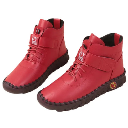 Ngouxm Winter Flat Boots Winter Female Shoes Soft Bottom Short Plush Mother Snow Botas De Invierno Para Mujer