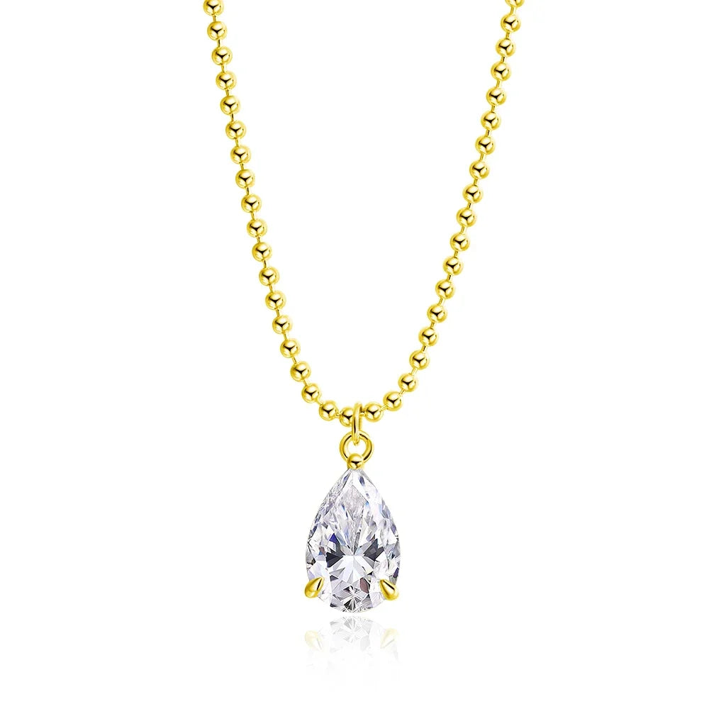 Smyoue 2CT 3CT 5CT 6CT Pear Cut Moissanite Necklace for Women Classic Pendant Sterling Silver 925 Plated 18K Jewelry Wholesale