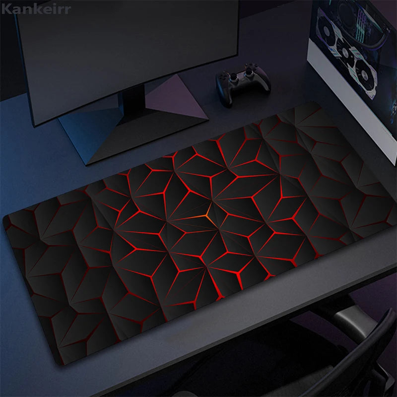 XXL 3D Cool Geometry Mouse Pad Large Computer Rug Office Table Mat 90x40cm Rubber Anti-slip Gaming Keyboard Mousepads Desk Pads