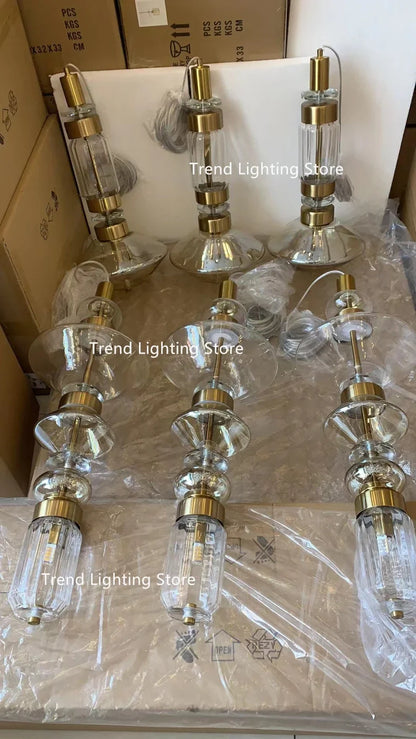 Modern Pagoda Home Design Glass Led Pendant Lights for Living Dining Table Room Apartment Bar Counter Simple Lusters Luminaires