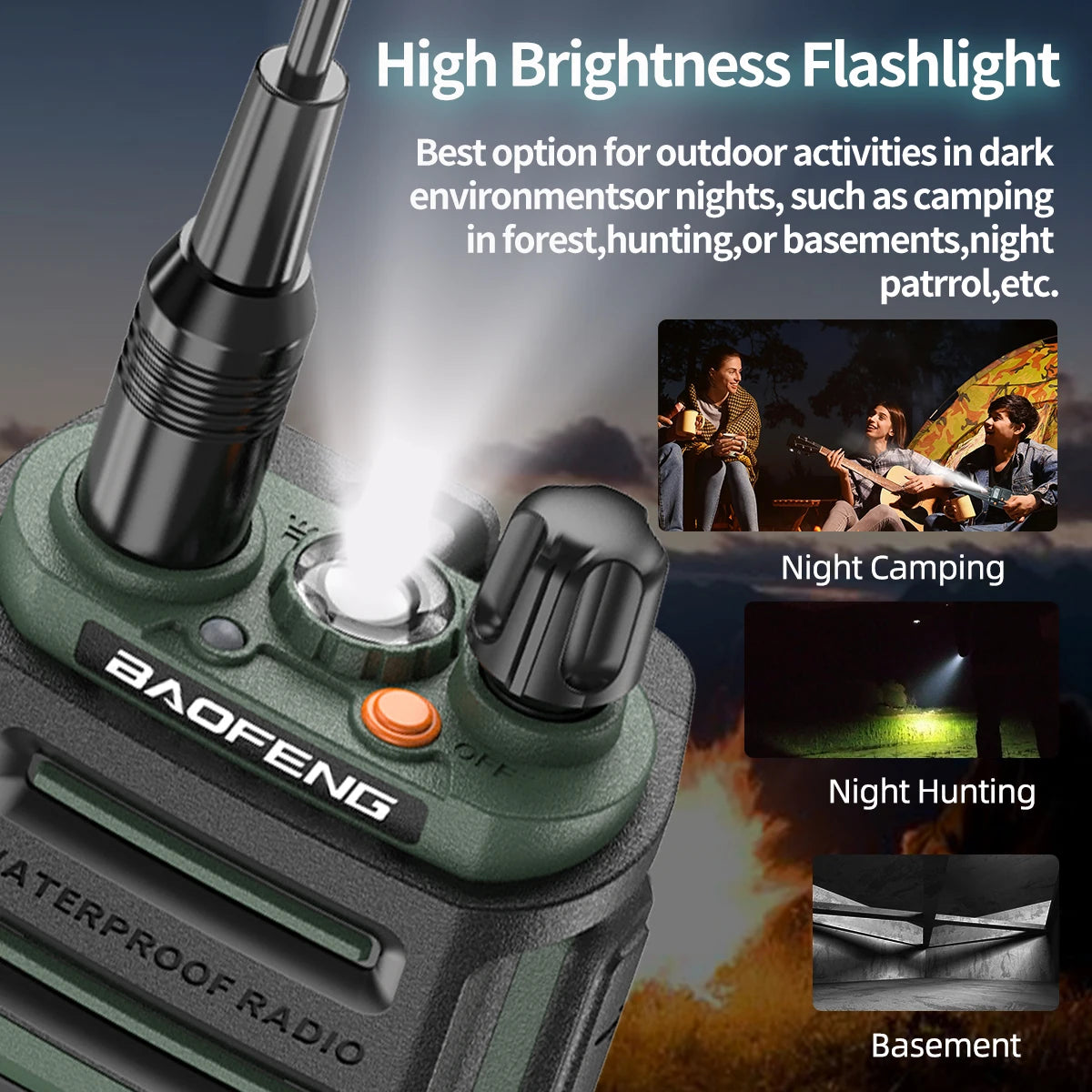 Baofeng UV-9R PRO Walkie Talkie IP68 Waterproof Full Band Wireless Copy Frequency 128CH AM FM Type-C Long Range Two Way Radio