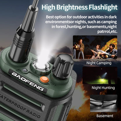 Baofeng UV-9R PRO Walkie Talkie IP68 Waterproof Full Band Wireless Copy Frequency 128CH AM FM Type-C Long Range Two Way Radio