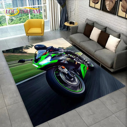 2026 New Kawasaki Printed Carpet Kawasaki Anti-slip Floor Rug for Hallway Carpet Living Room Bedroom Kitchen Foot Home Decors