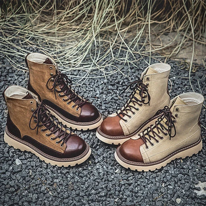 Handmade Autumn Winter New British Business Men Casual Leather Shoes Dress Cow Suede Ankle Boots Tooling Outdoor Desert Boots