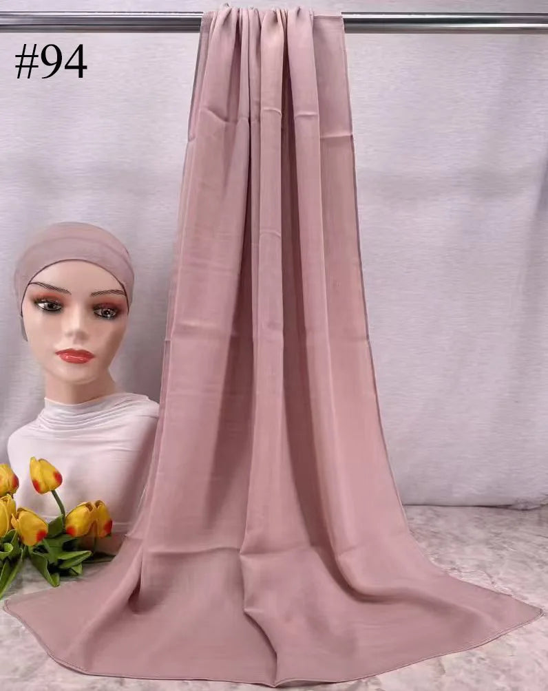 Mini Modal Hijab with Undercap Set Basic Stretchy Pullover Headscarf Thin Breathable Sunscreen Head Wrap Hijabs Scarf 165*50cm