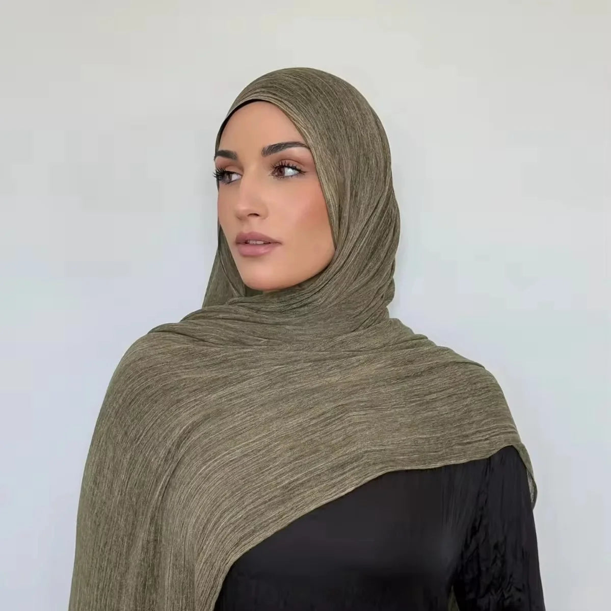 Fashion Crinkle Cotton Royan Hijab Scarf for Muslim Women Islamic Long Soft Shawls Wraps Short Tassel Bufanda Accessories