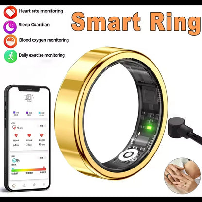 2026 New Smart Ring Heart Rate Blood Pressure Sleep Monitoring Motion Tracking IP68 Waterproof Men Women Smart Ring Holiday Gift