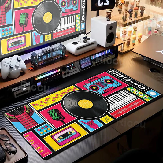 Vintage Cassette Music Tape Mouse Pad Computer Speed Mat Gamer Mousepad Desk Accessories Keyboard Xxl Gaming Pc Cabinet Mats Rug