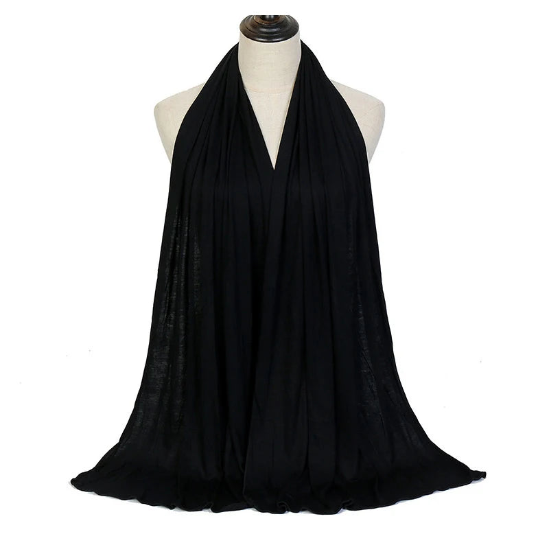 Ramadan Modal Cotton Jersey Hijabs For Woman Long Muslim Shawl Plain Soft Turban Niqab Head Wraps Scarf Women Hijab