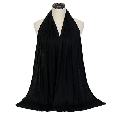 Ramadan Modal Cotton Jersey Hijabs For Woman Long Muslim Shawl Plain Soft Turban Niqab Head Wraps Scarf Women Hijab