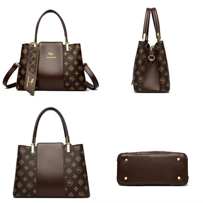 Genuine Soft Pu Leather Handbags for Women Vintage Shoulder Tote Bag Luxury Designer Ladies Large Capacity Purse Bags Sac A Main