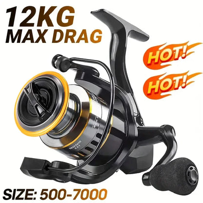 Fishing accessorHE Spinning Reels Ultralight Metal 5.2:1 Gear Ratio 1000-7000 Saltwater Or Freshwater Big Max Drag Fishing Reels