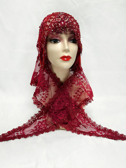 New 2025 Muslim Women Shawl Headscarf Luxury Tassels Beads Scarf Malaysia Prayer Kufi Islam Saudi Arabia Lace Hijab