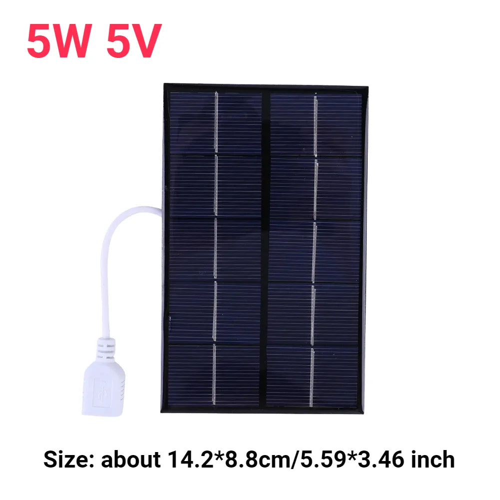 10W 5V Portable Solar Panel USB Battery Charger Solar Charging Panel Waterproof Phone Power Bank for Camping Backpacking Hiking