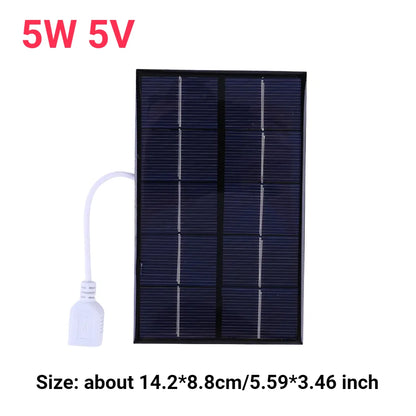 10W 5V Portable Solar Panel USB Battery Charger Solar Charging Panel Waterproof Phone Power Bank for Camping Backpacking Hiking