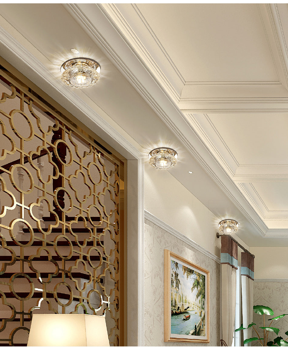 Aisle Flush LED Ceiling Lamp Living Room Crystal Corridor Aisle Lights LED Ceiling Lights Luces Front Techo Balcony Lamp Porch