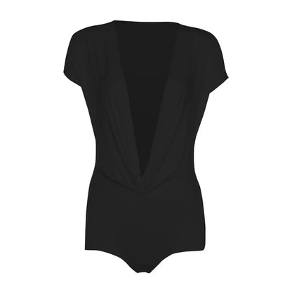 PixieKiki Sexy White Summer Rompers Deep V Neck Short Sleeve Jumpsuits One Pieces Outfits Korean Fashion Playsuit Woman P71-CZ16