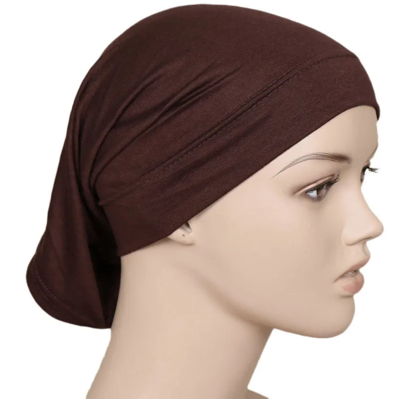 Muslim Underscarf Turban Hijab Ninja Inner Hat Women Chemo Cap Hair Loss Cover Bonnet Instant Bonnet Femme Musulman Headband