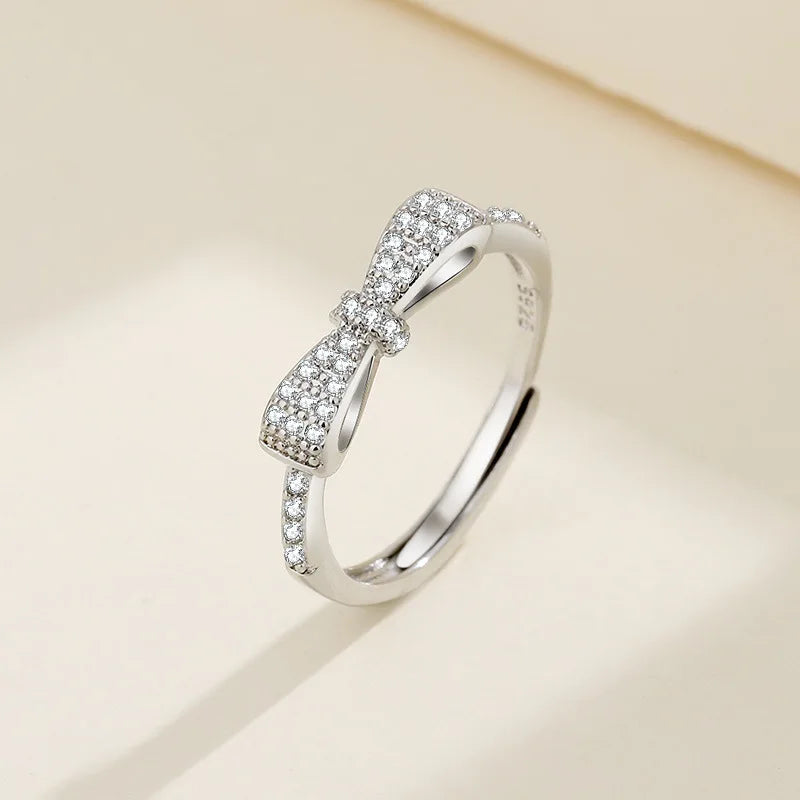 925 Sterling Silver Ring Heart AAA Zircon Open adjustable Engagement For Women Wedding Fashion Jewelry Party Gifts