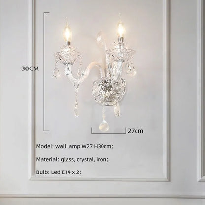 French Lustre Crystal E14 Chandelier Living Room Decor White Glass Pendant Lights Led Ceiling Chandelier For Bedroom Led Lampara