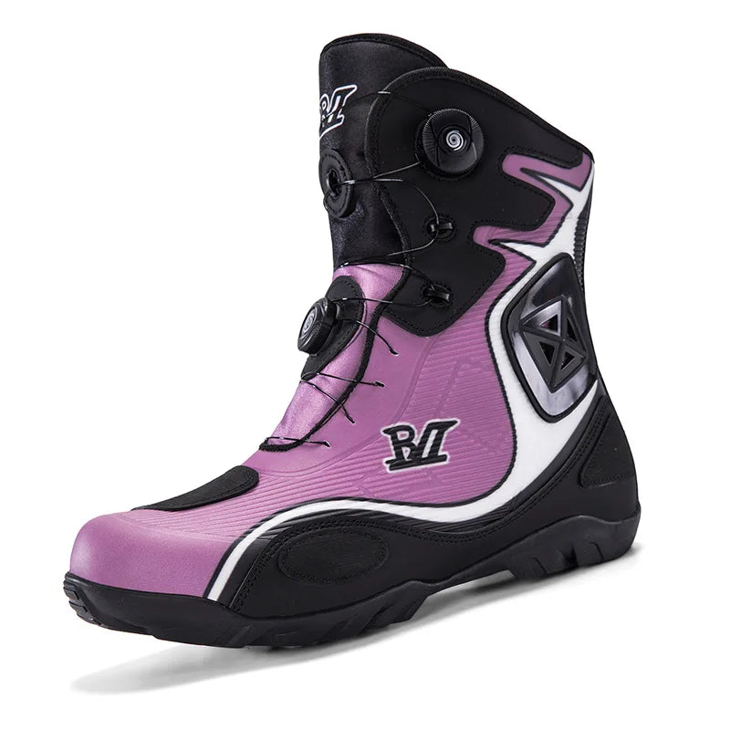 Motorcycle boots cycling shoes men women riders waterproof pull-up short boots racing shoes motocross boots botas para moto