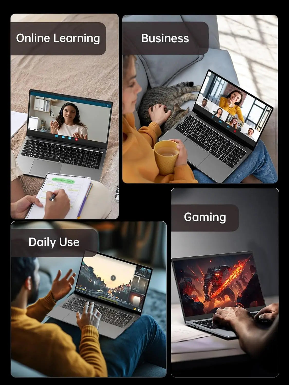 NIPOGI 16" FHD Laptop AMD Ryzen 9 6900HX Laptop 16GB LPDDR5 RAM 512GB SSD Backlit Keyboard Full-Featured Office Gamin Notebook