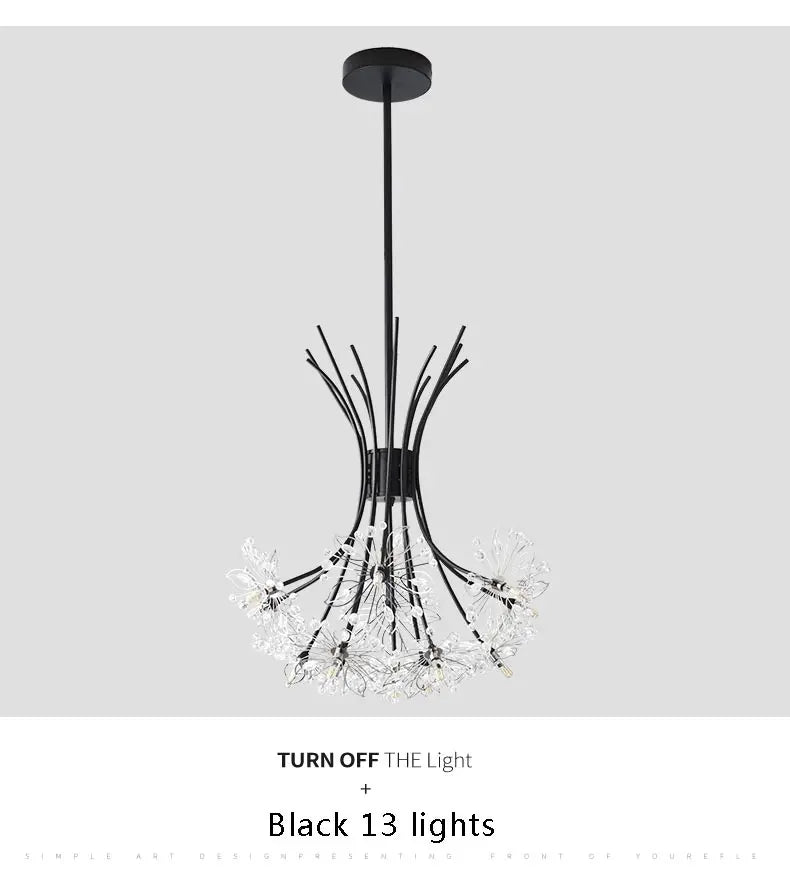 Ceiling Led Chandelier Modern Crystal Lamp Lustre Living Room Hanging Light Fixtures Kitchen Bedroom Home Decoration Black