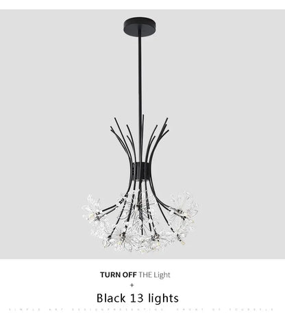 Ceiling Led Chandelier Modern Crystal Lamp Lustre Living Room Hanging Light Fixtures Kitchen Bedroom Home Decoration Black