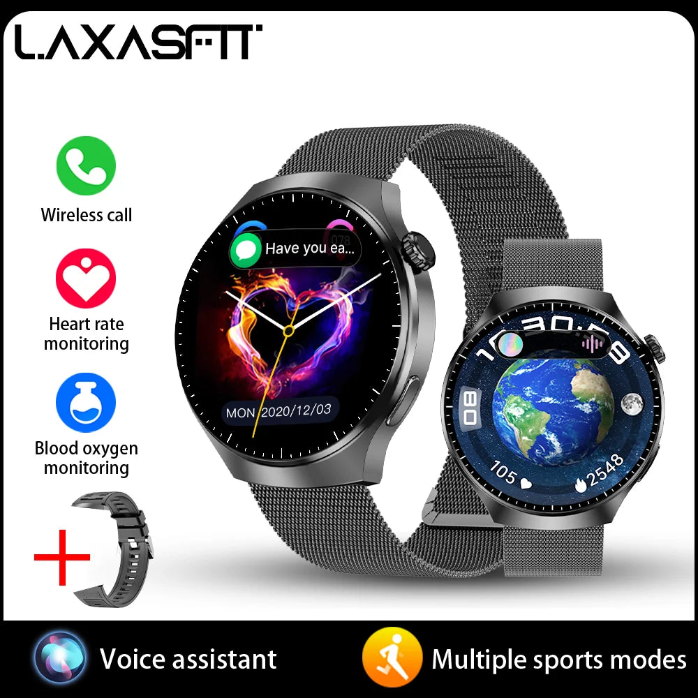 LAXASFIT 2026 New Smartwatch 1.52-inch HD Display Wireless Charging Bluetooth Calling Men's Sports Smart Watch