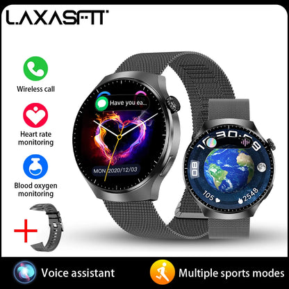 LAXASFIT 2026 New Smartwatch 1.52-inch HD Display Wireless Charging Bluetooth Calling Men's Sports Smart Watch