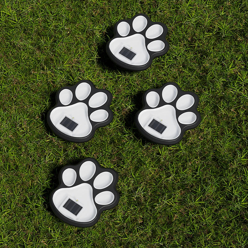 4PCS Dog Claw Solar Outdoor Light LED Energy Saving Lawn Lamp Animal Landscape Lighting for Garden Patio Stairway Camping Decor