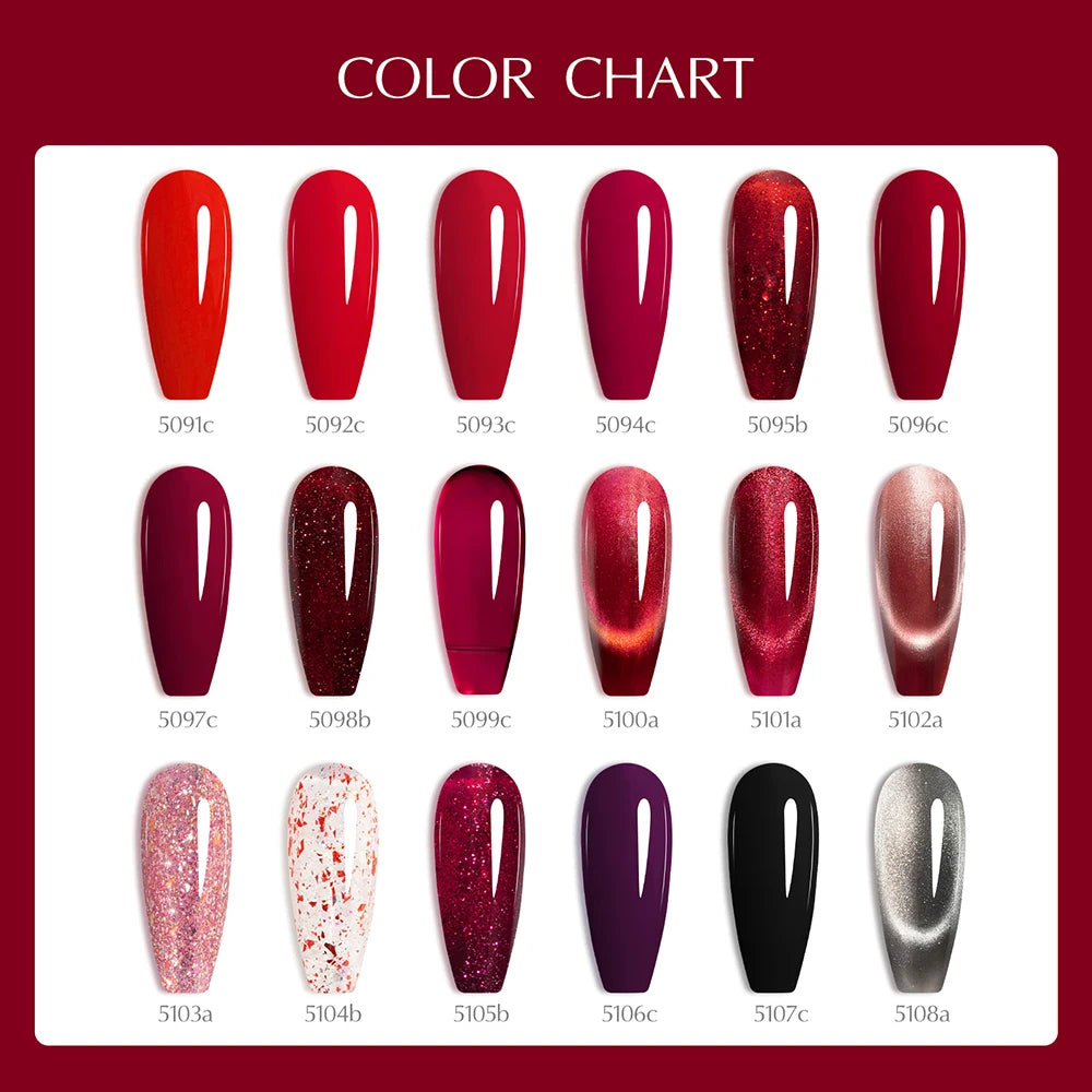Venalisa 10ml HEMA TPO Free Red Cat Eye Gel Polish Soak Off UV LED Magnetic Nail Polish Diamond Top Long Wear Gel Varnish