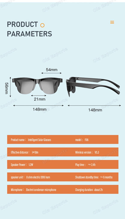 2026 Smart Glasses New AI Translation UV400 Polarized Lenses Wireless Bluetooth Call HD Voice navigation Driving SmartSunglasses