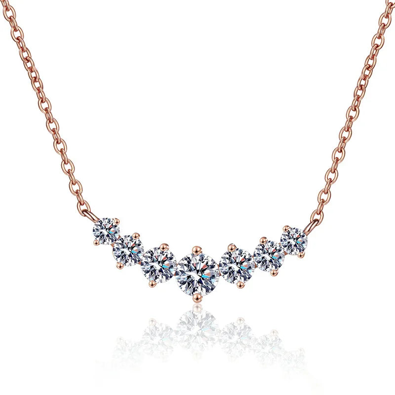Moissanite Necklace for Woman Wedding Fine Jewely with Certificates 925 Sterling Sliver Plated 18k White Gold Necklace